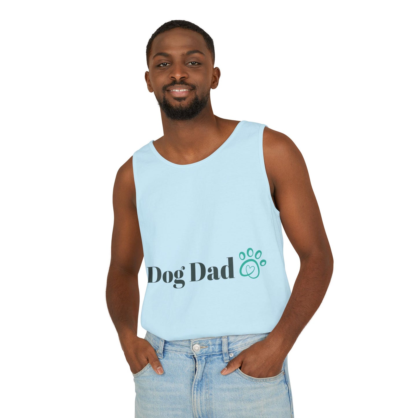Dog Dad Man Garment-Dyed Tank Top - Perfect Gift for Pet Lovers
