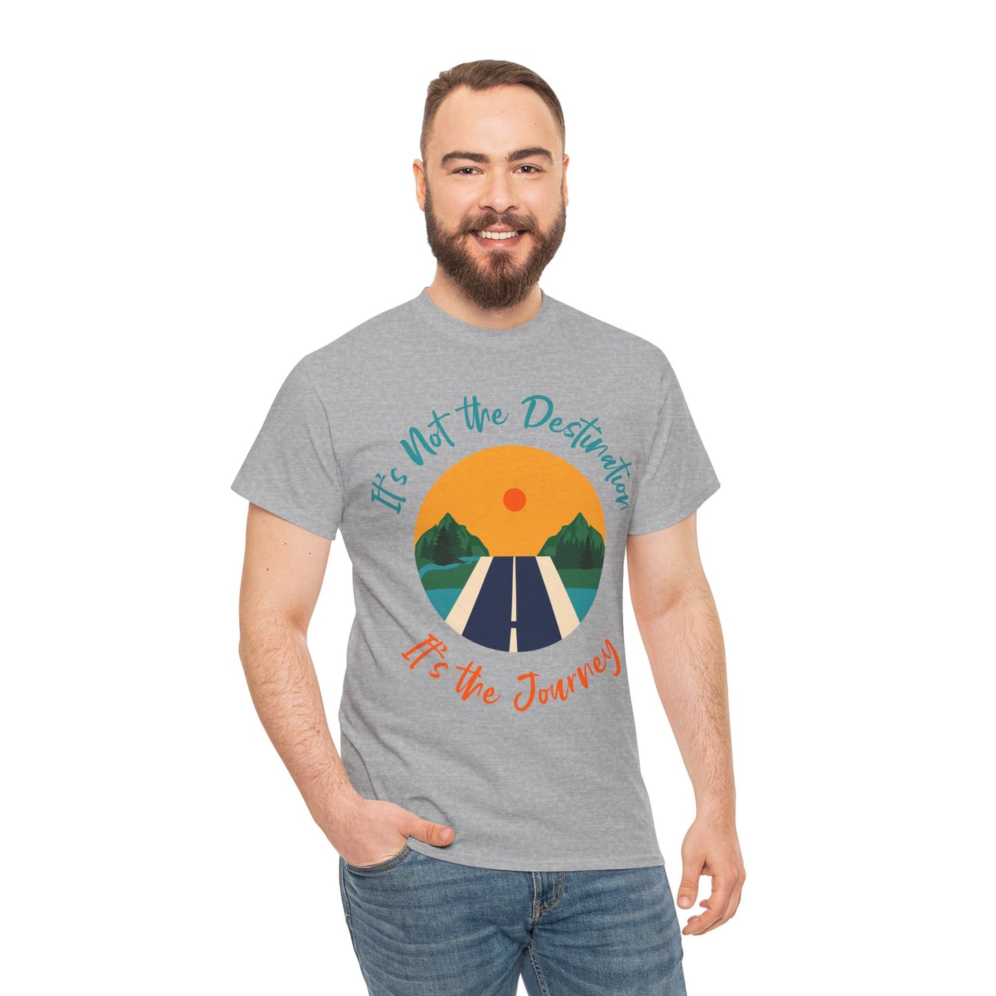 It's Not the Destination Man's Heavy Cotton Tee - Travel Inspiration Shirt