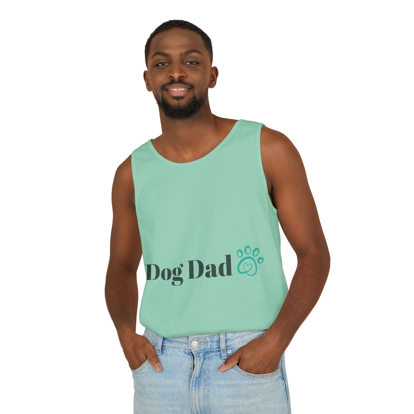 Dog Dad Man Garment-Dyed Tank Top - Perfect Gift for Pet Lovers