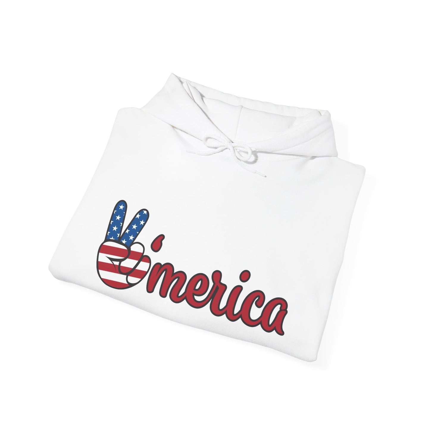 Unisex Peace V'merica Hooded Sweatshirt - Comfortable Casual Wear for Celebrations