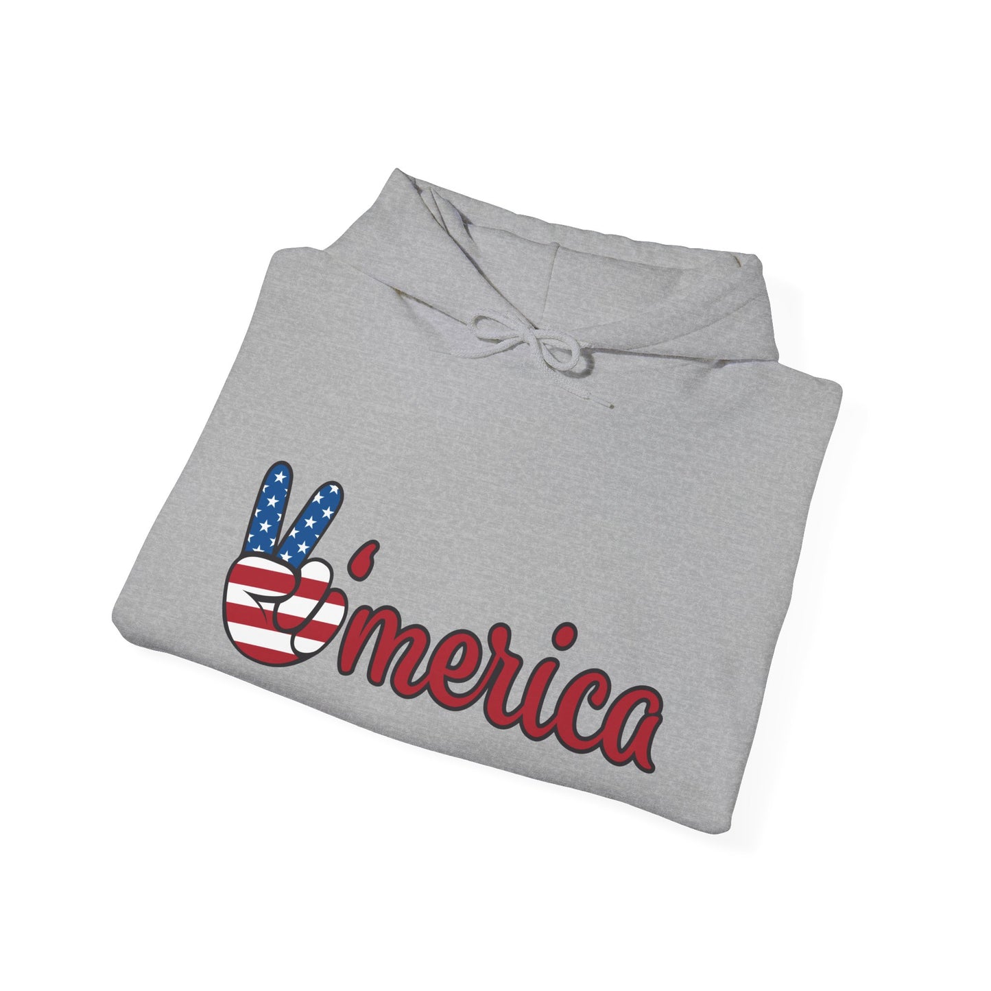 Unisex Peace V'merica Hooded Sweatshirt - Comfortable Casual Wear for Celebrations