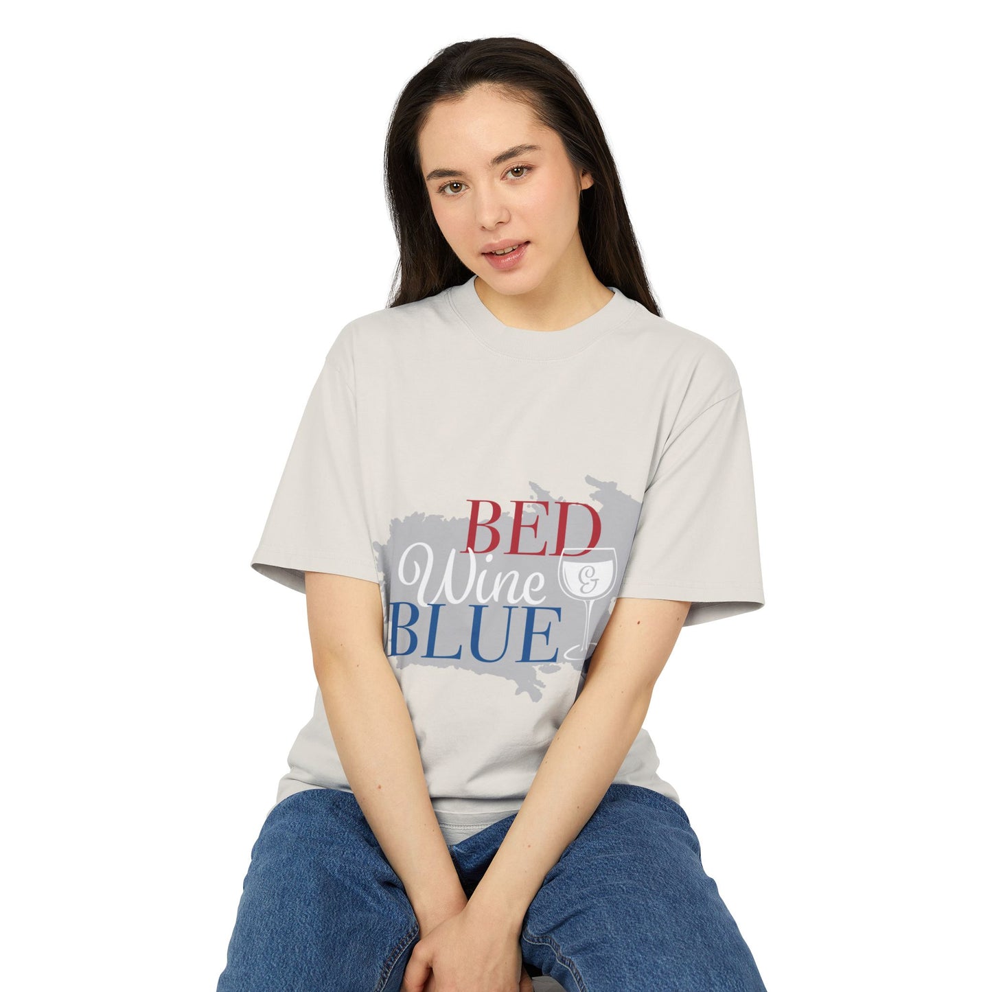 Heavy Faded Tee - "Bed Wine Blue" Unisex T-Shirt