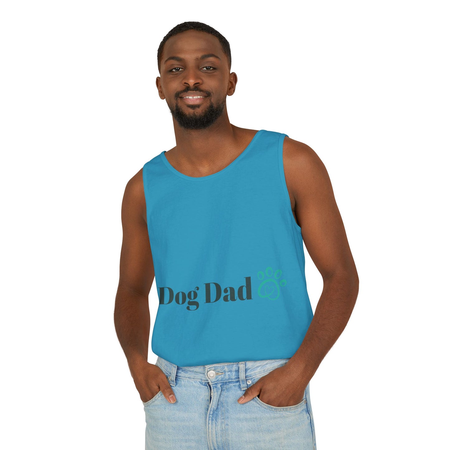 Dog Dad Man Garment-Dyed Tank Top - Perfect Gift for Pet Lovers