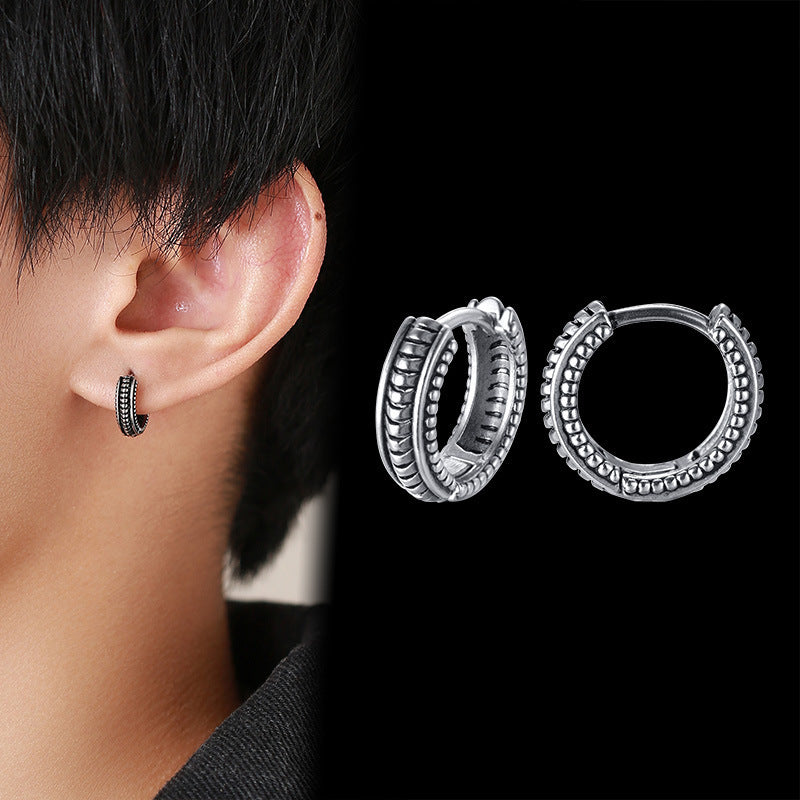 KOALA SYDNEY Men's Retro Titanium Steel Earrings