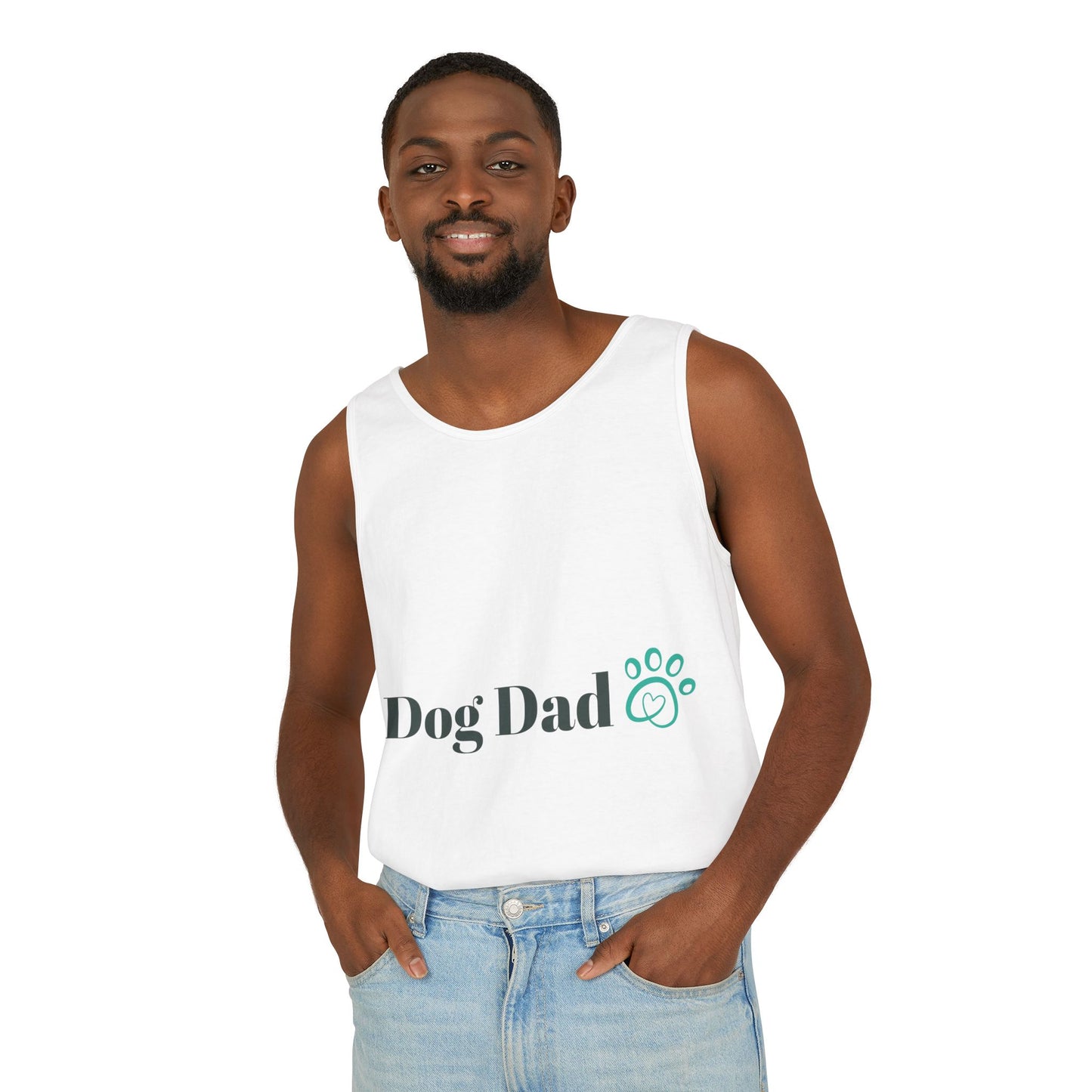 Dog Dad Man Garment-Dyed Tank Top - Perfect Gift for Pet Lovers