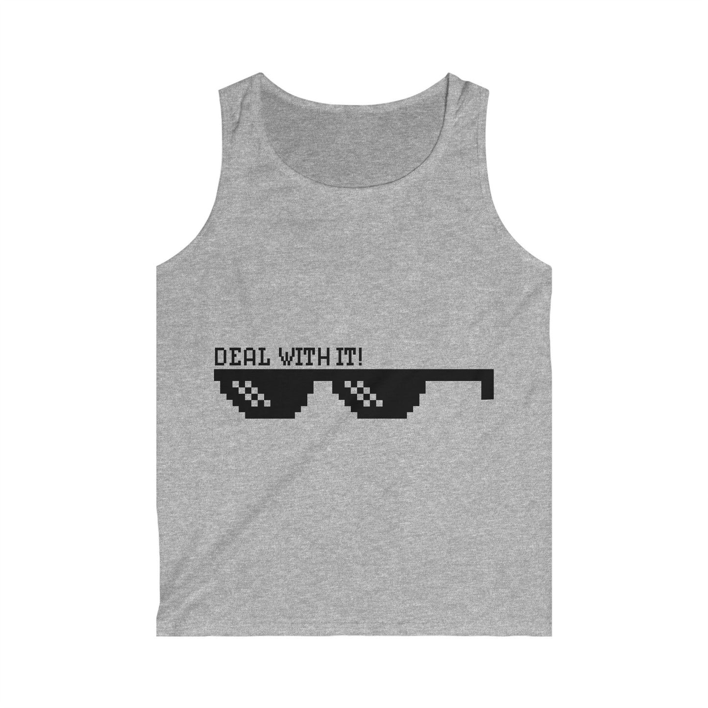 Men's Softstyle Tank Top - 'Deal With It!' Graphic Tees for Casual Wear