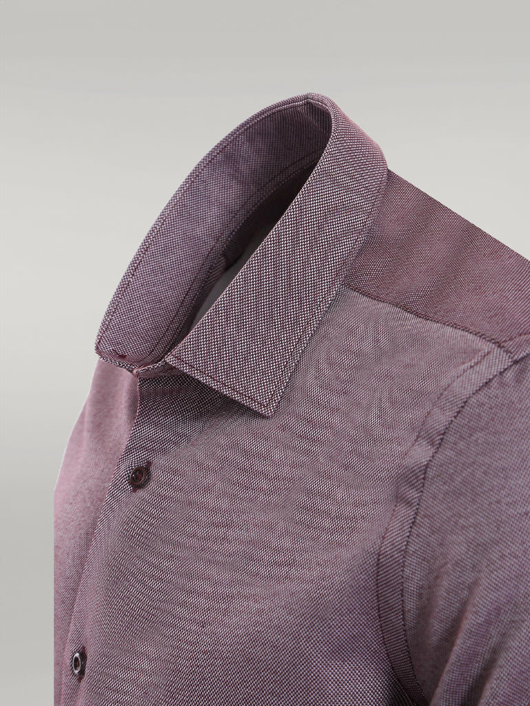 KOALA SYDNEY Burgundy Patterned Long Sleeves Slim-Fit Shirt -