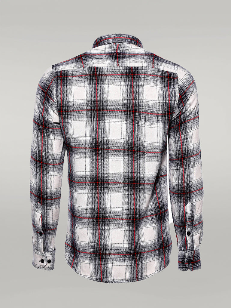 Thick Checked Grey Men Lumberjack Shirt -