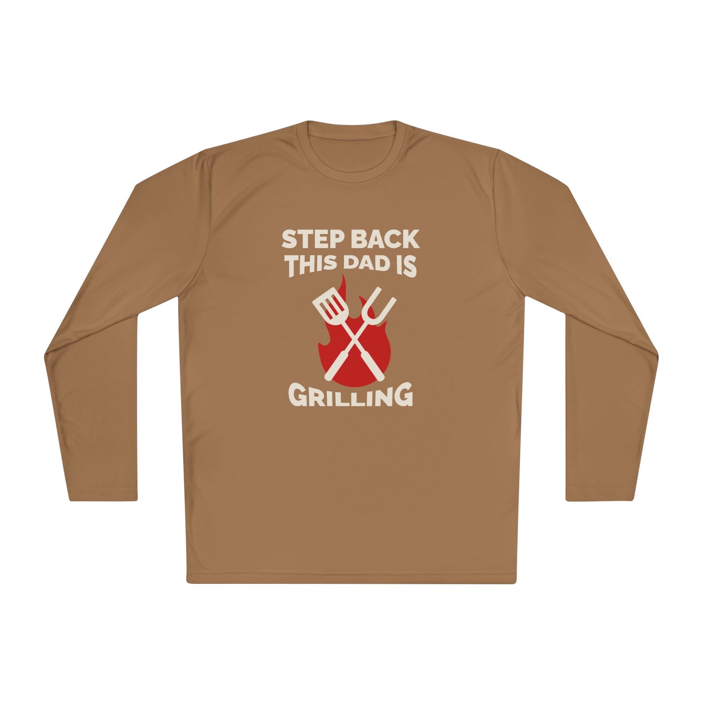 Men's 'Step Back This Dad Is Grilling' Long Sleeve Tee - Perfect for Father's Day & BBQ Lovers