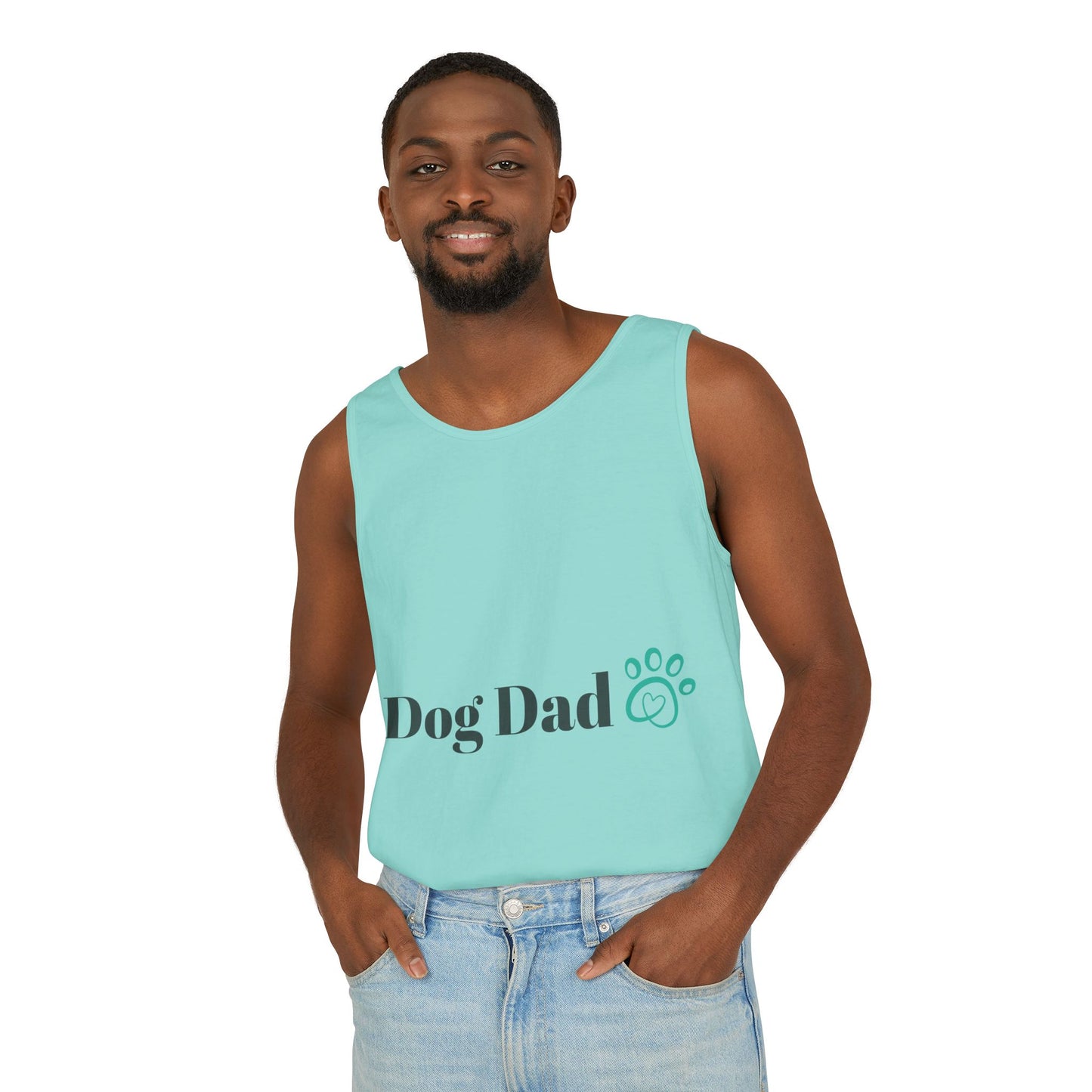 Dog Dad Man Garment-Dyed Tank Top - Perfect Gift for Pet Lovers