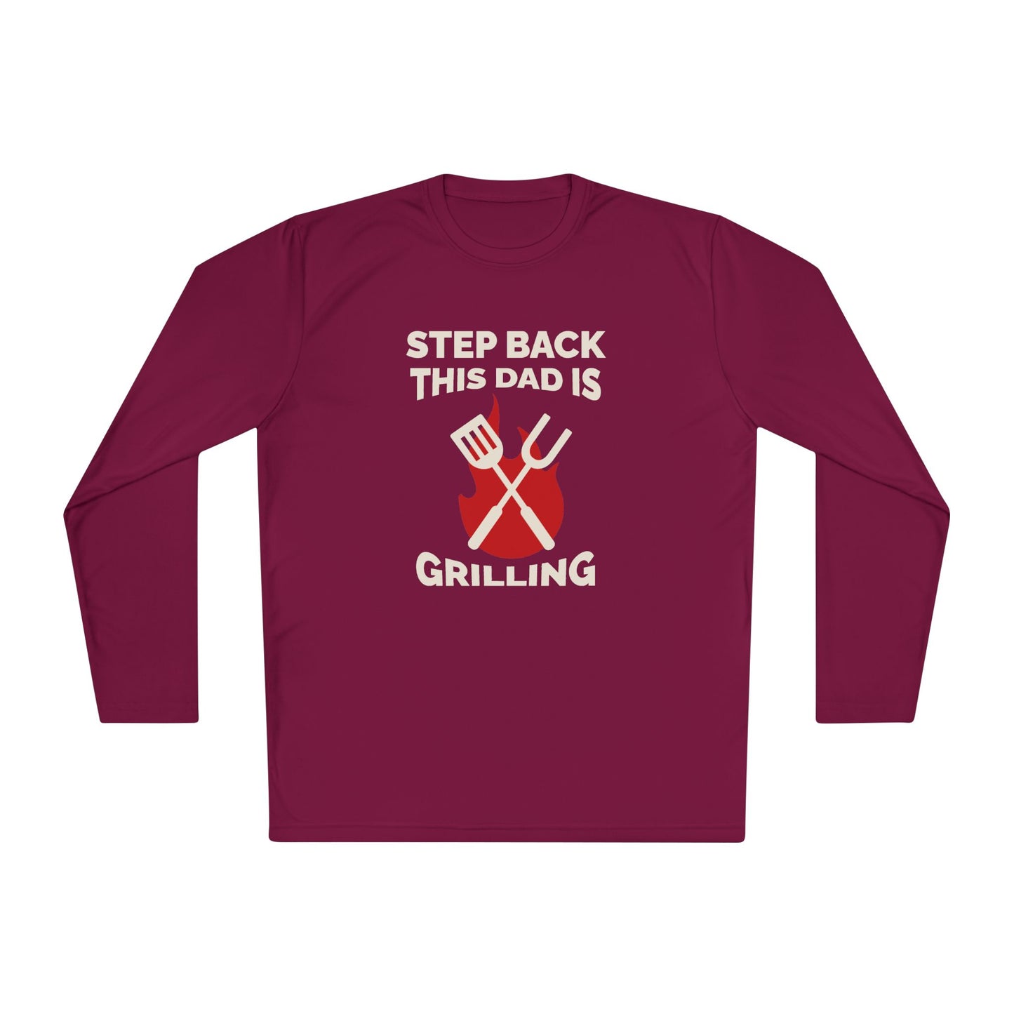 Men's 'Step Back This Dad Is Grilling' Long Sleeve Tee - Perfect for Father's Day & BBQ Lovers