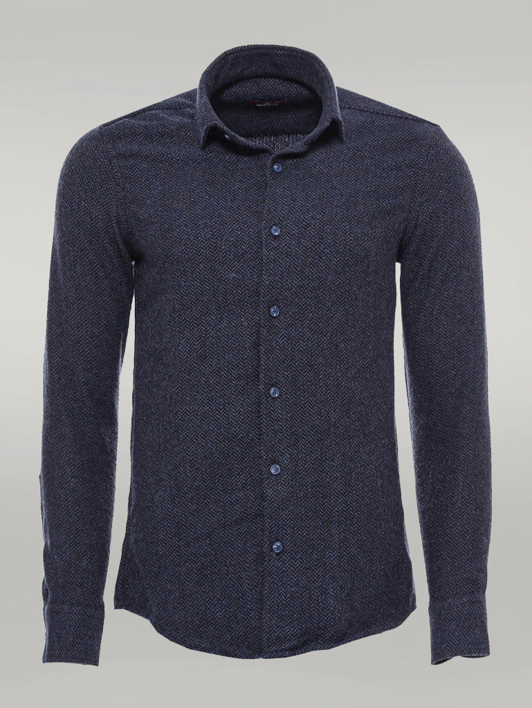 KOALA SYDNEY Winter Navy Blue Patterned Men's Lumberjack Shirt -