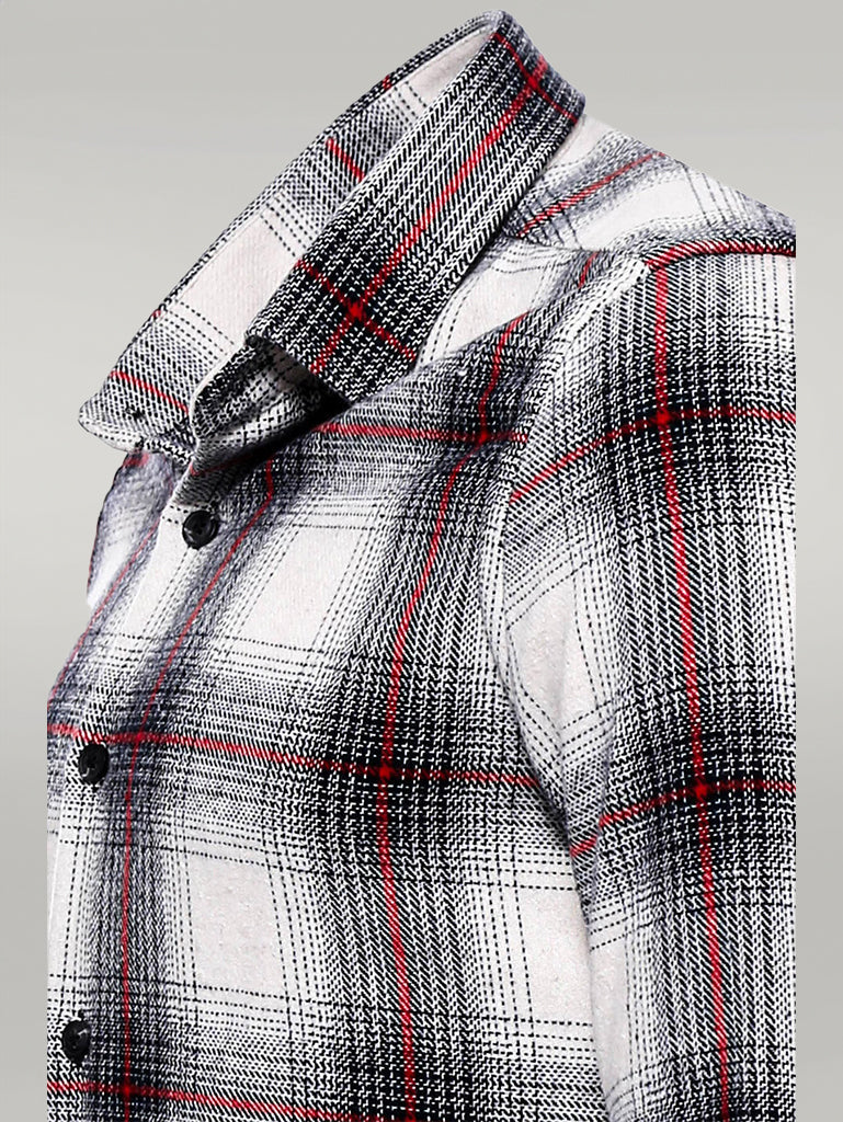 Thick Checked Grey Men Lumberjack Shirt -
