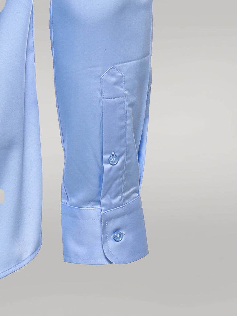 Cotton Satin Sky Blue Men Shirt -