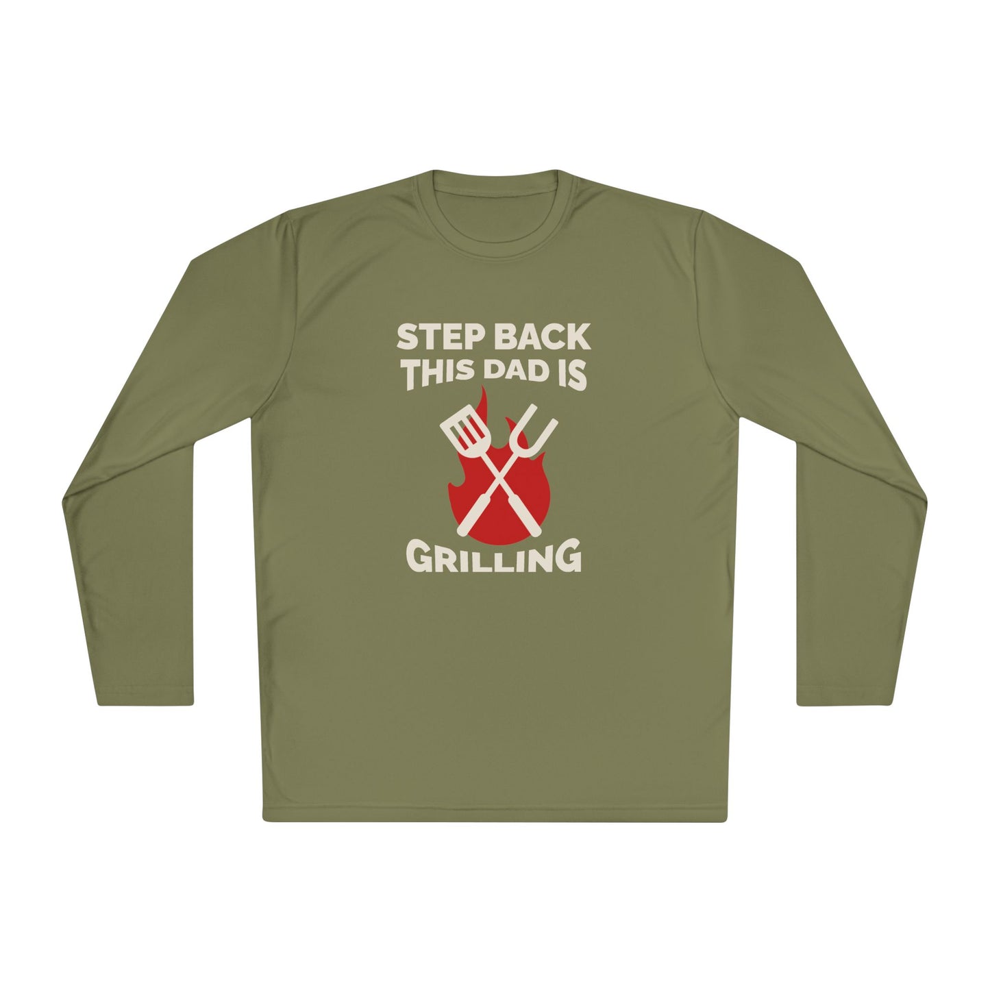 Men's 'Step Back This Dad Is Grilling' Long Sleeve Tee - Perfect for Father's Day & BBQ Lovers