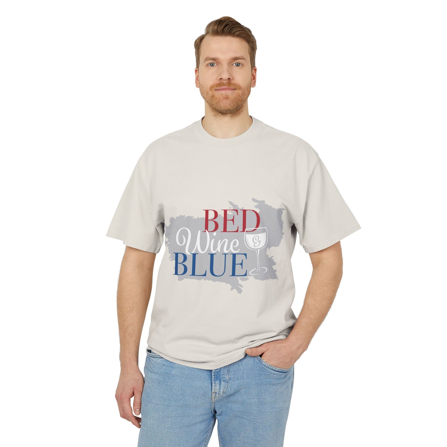 Heavy Faded Tee - "Bed Wine Blue" Unisex T-Shirt