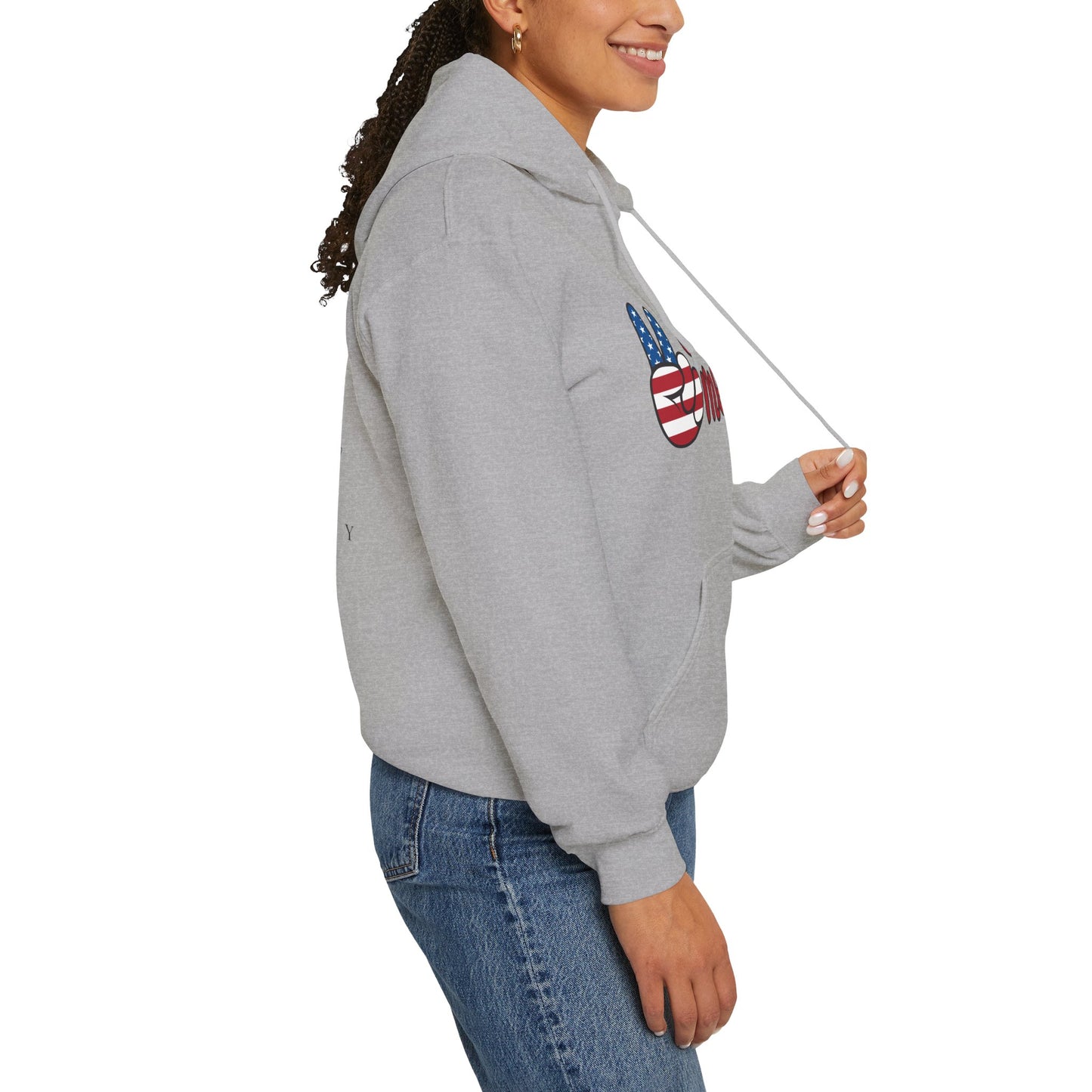Unisex Peace V'merica Hooded Sweatshirt - Comfortable Casual Wear for Celebrations