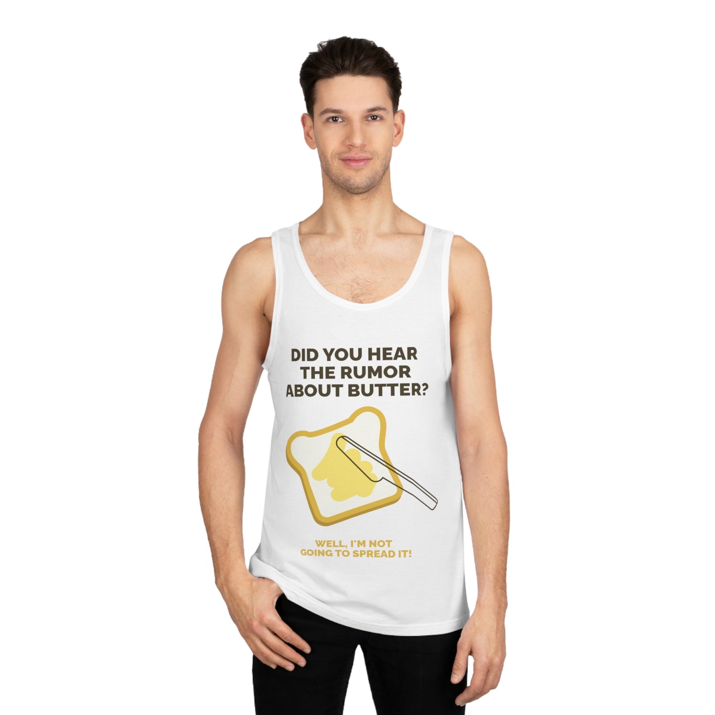 Funny Unisex Softstyle Tank Top - "Did You Hear the Rumor About Butter?"