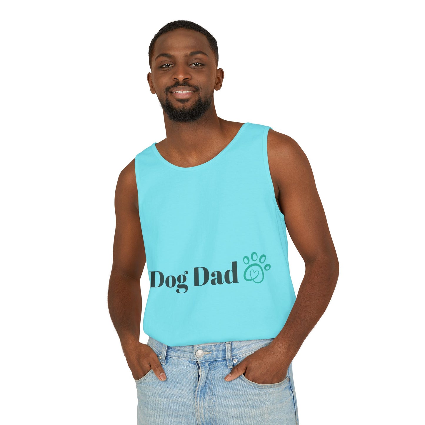 Dog Dad Man Garment-Dyed Tank Top - Perfect Gift for Pet Lovers