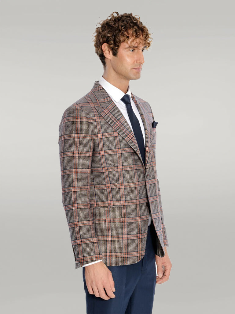 KOALA SYDNEY Checked Navy Blue Men Blazer