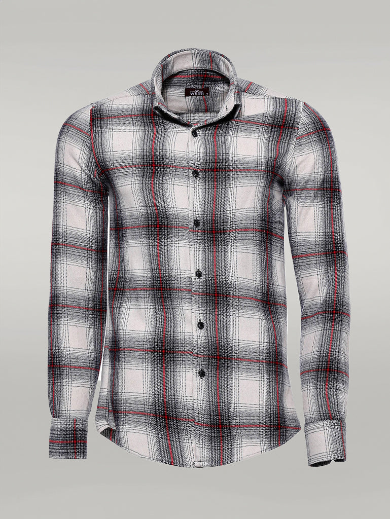 Thick Checked Grey Men Lumberjack Shirt -