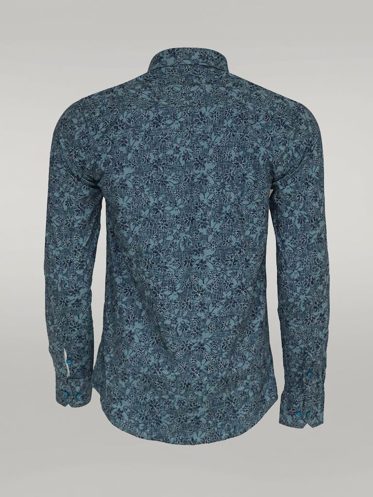 KOALA SYDNEY Bloom Patterned Green Slim Fit Shirt -