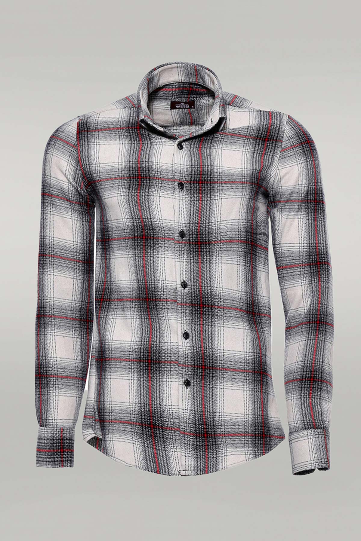 Thick Checked Grey Men Lumberjack Shirt -