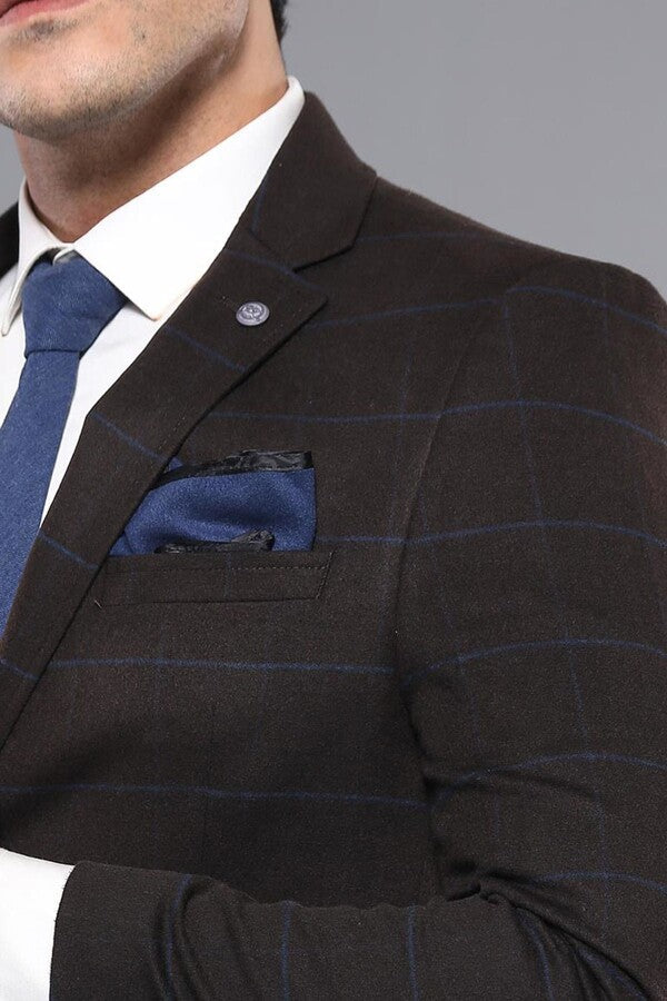 4 Drop Regular Cut Brown Men Blazer