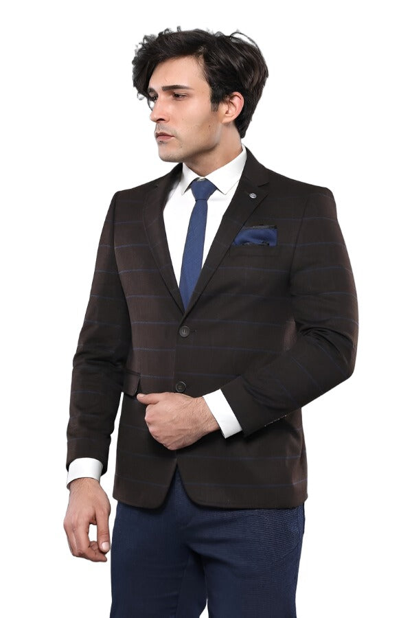 4 Drop Regular Cut Brown Men Blazer