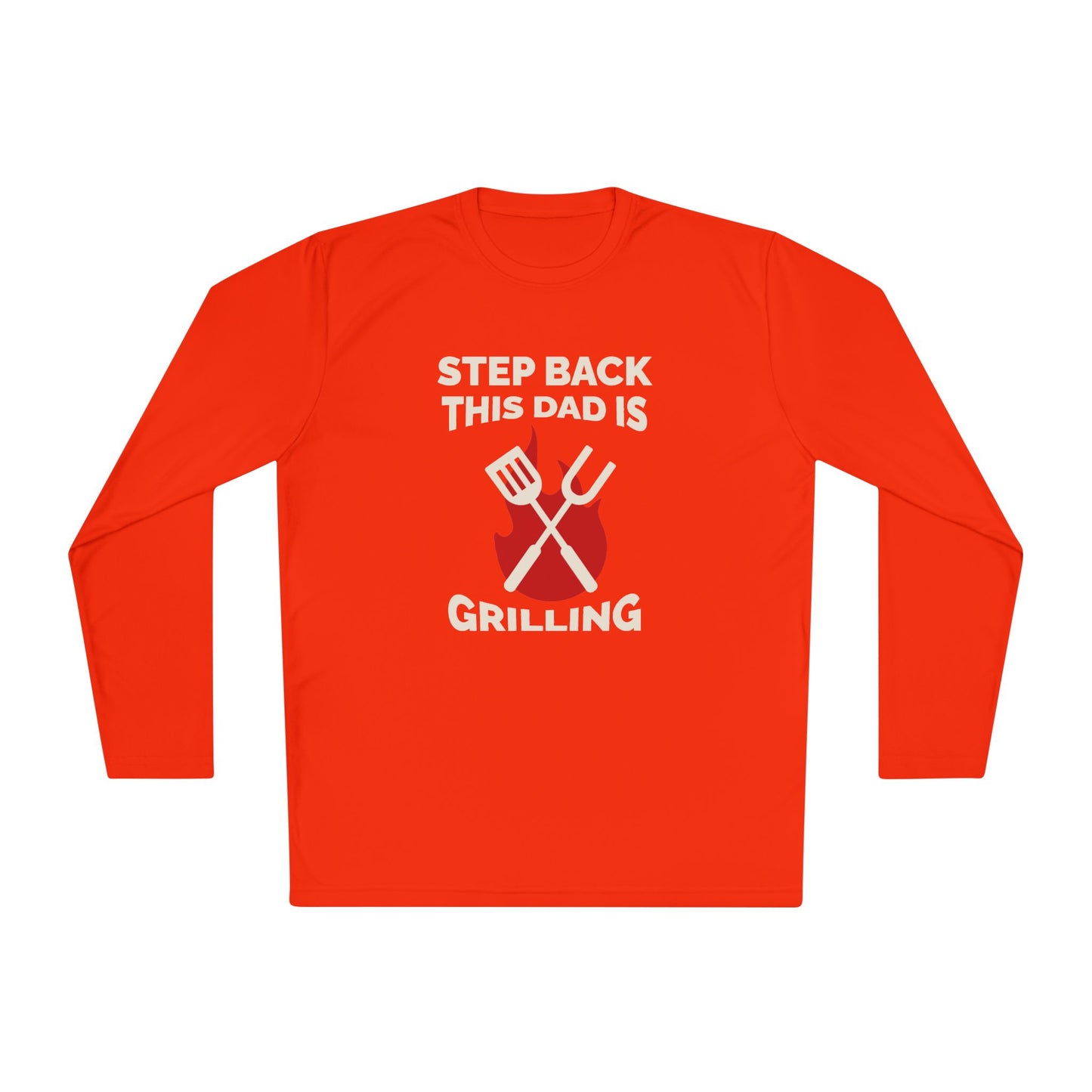 Men's 'Step Back This Dad Is Grilling' Long Sleeve Tee - Perfect for Father's Day & BBQ Lovers