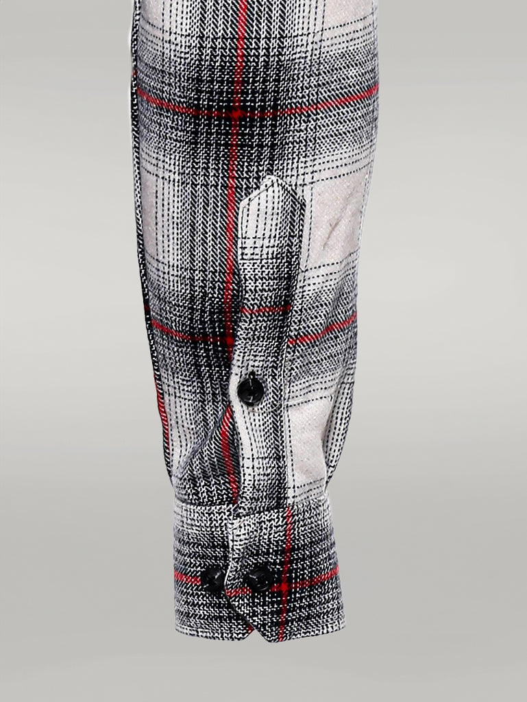 Thick Checked Grey Men Lumberjack Shirt -