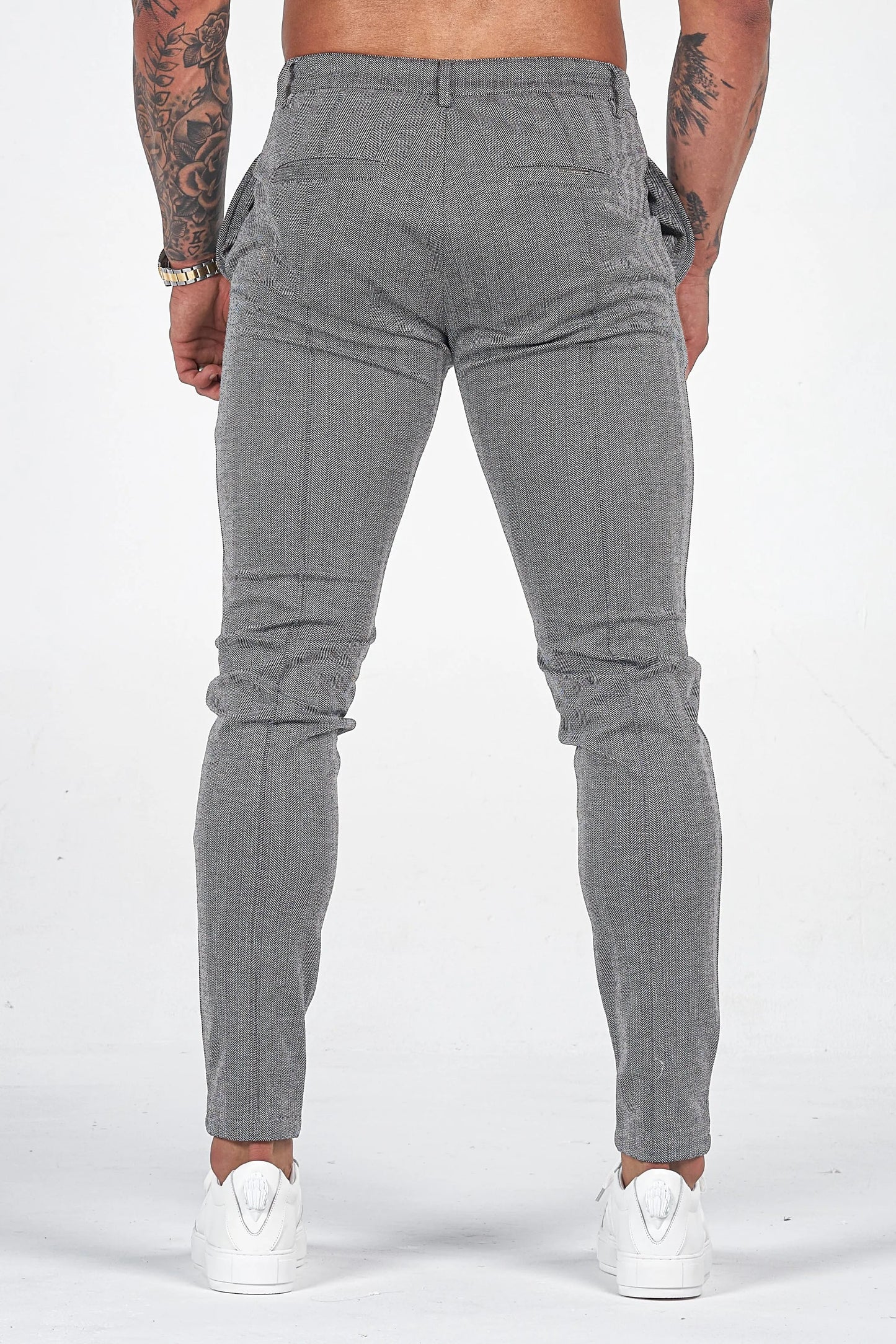 Grey Chevron Trousers