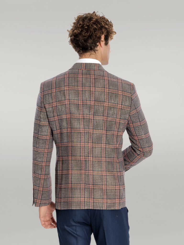 KOALA SYDNEY Checked Navy Blue Men Blazer
