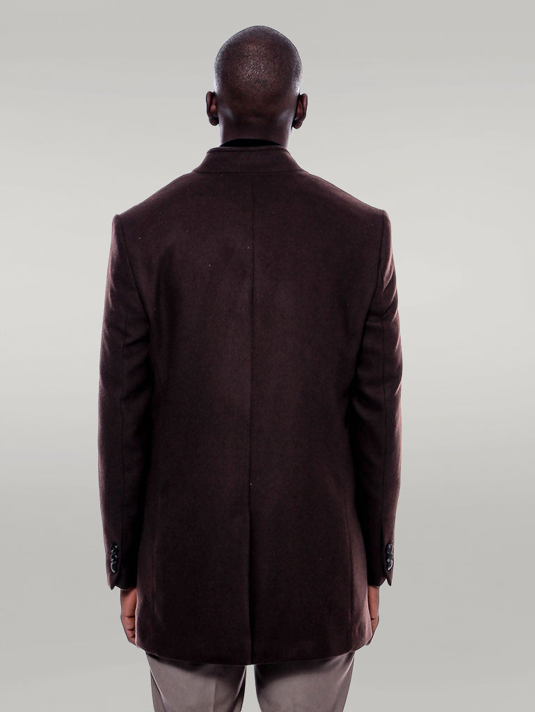 Mandarin Collar Brown Cachet Coat