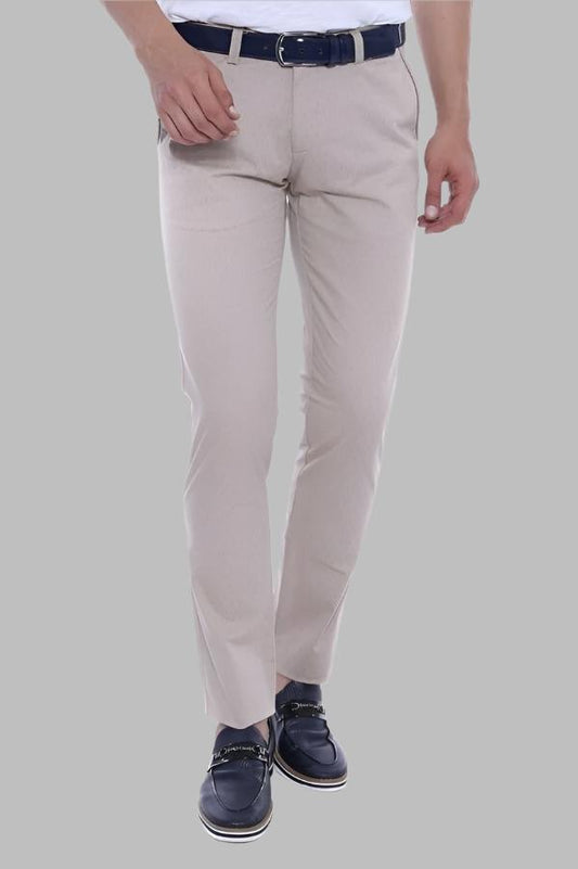 5 Pockets Patterned Men Beige Pants
