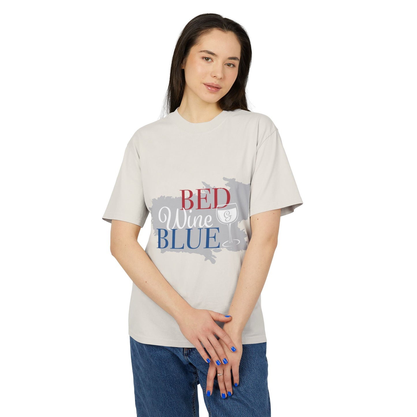 Heavy Faded Tee - "Bed Wine Blue" Unisex T-Shirt