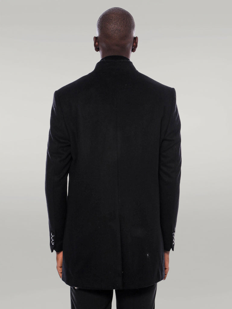 Mandarin Collar Men's Long Coat