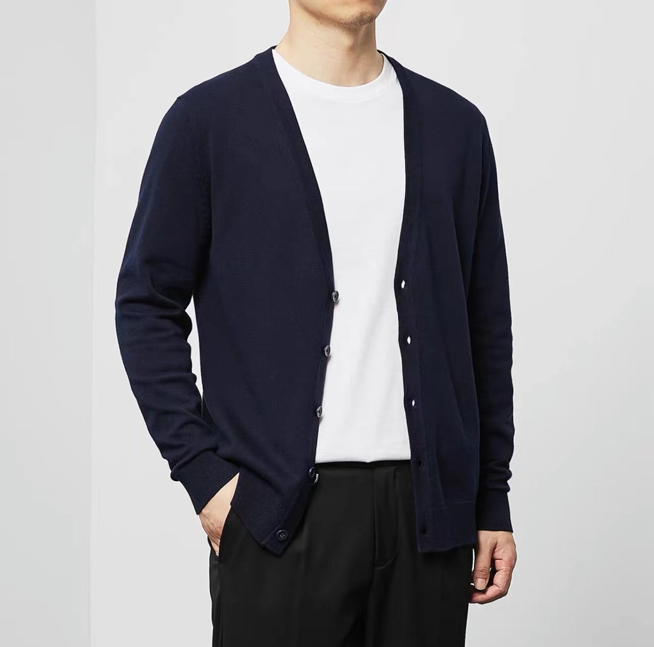 KOALA SYDNEY Men’s Loose Knit Cardigans Casual Button-Up Sweater
