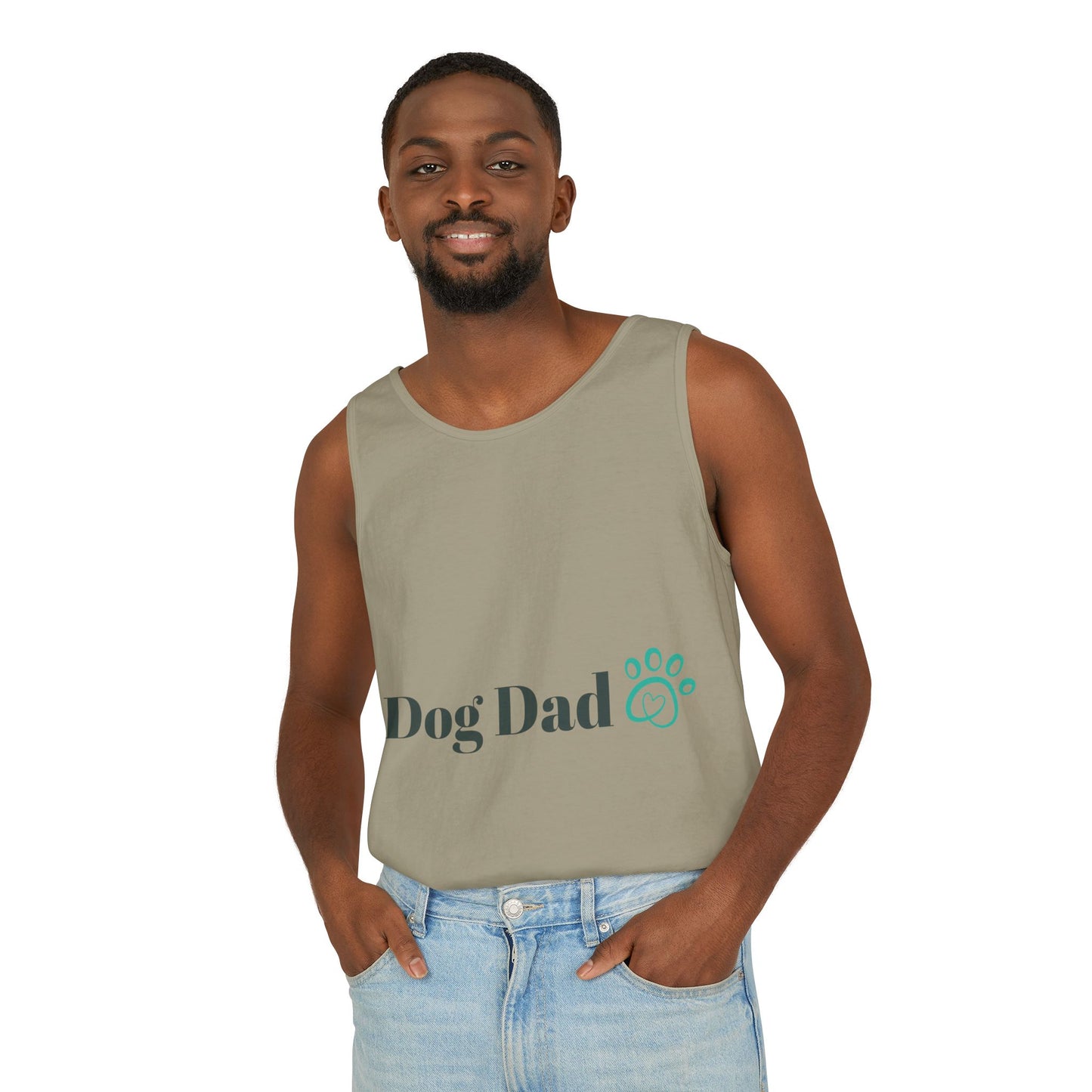 Dog Dad Man Garment-Dyed Tank Top - Perfect Gift for Pet Lovers