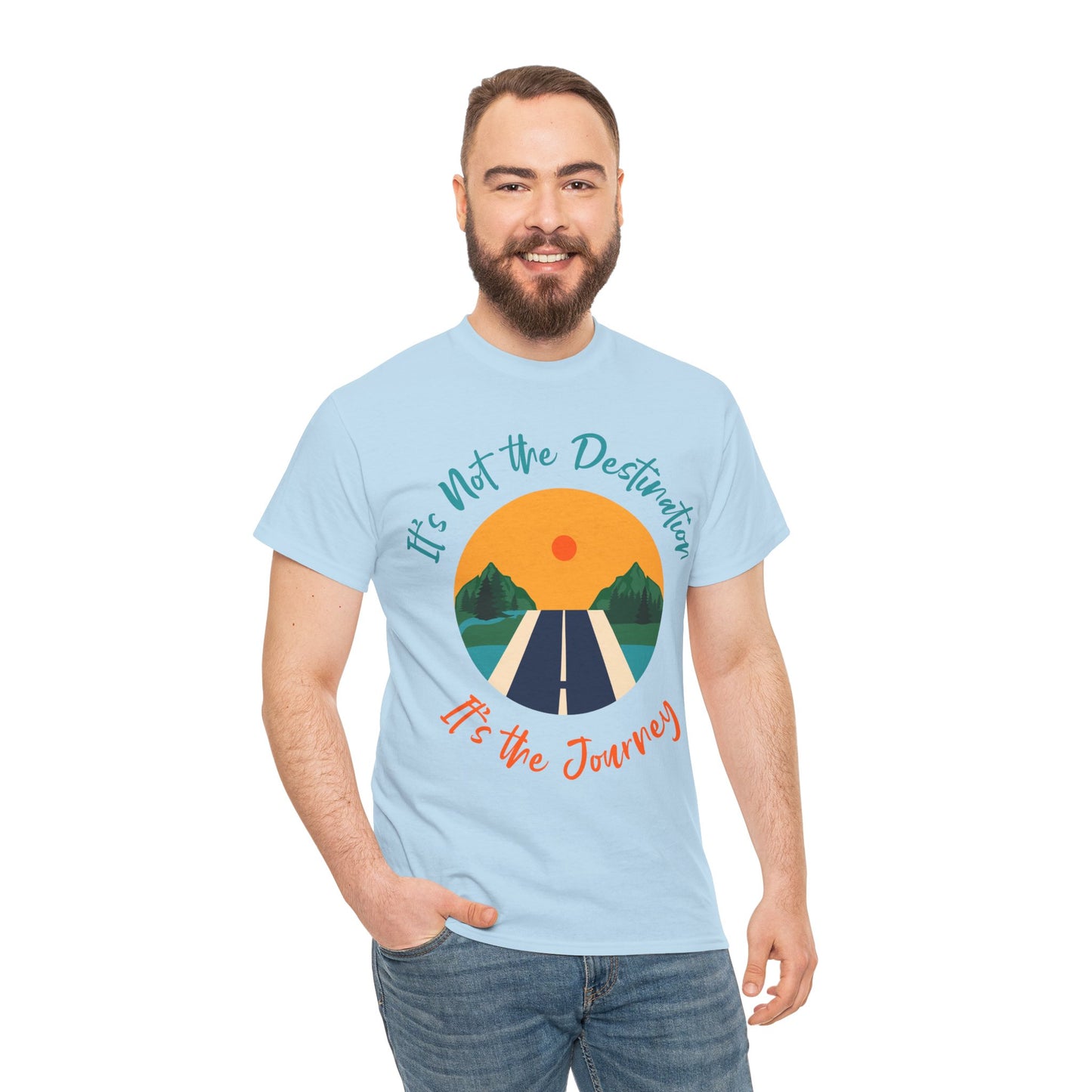It's Not the Destination Man's Heavy Cotton Tee - Travel Inspiration Shirt