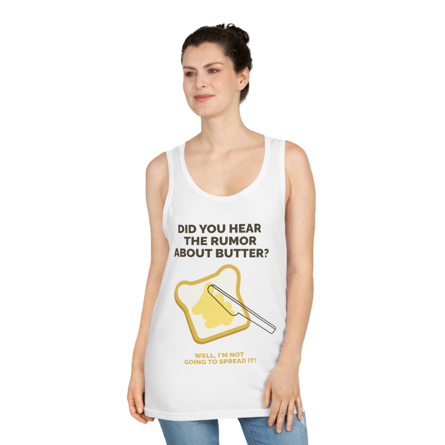 Funny Unisex Softstyle Tank Top - "Did You Hear the Rumor About Butter?"