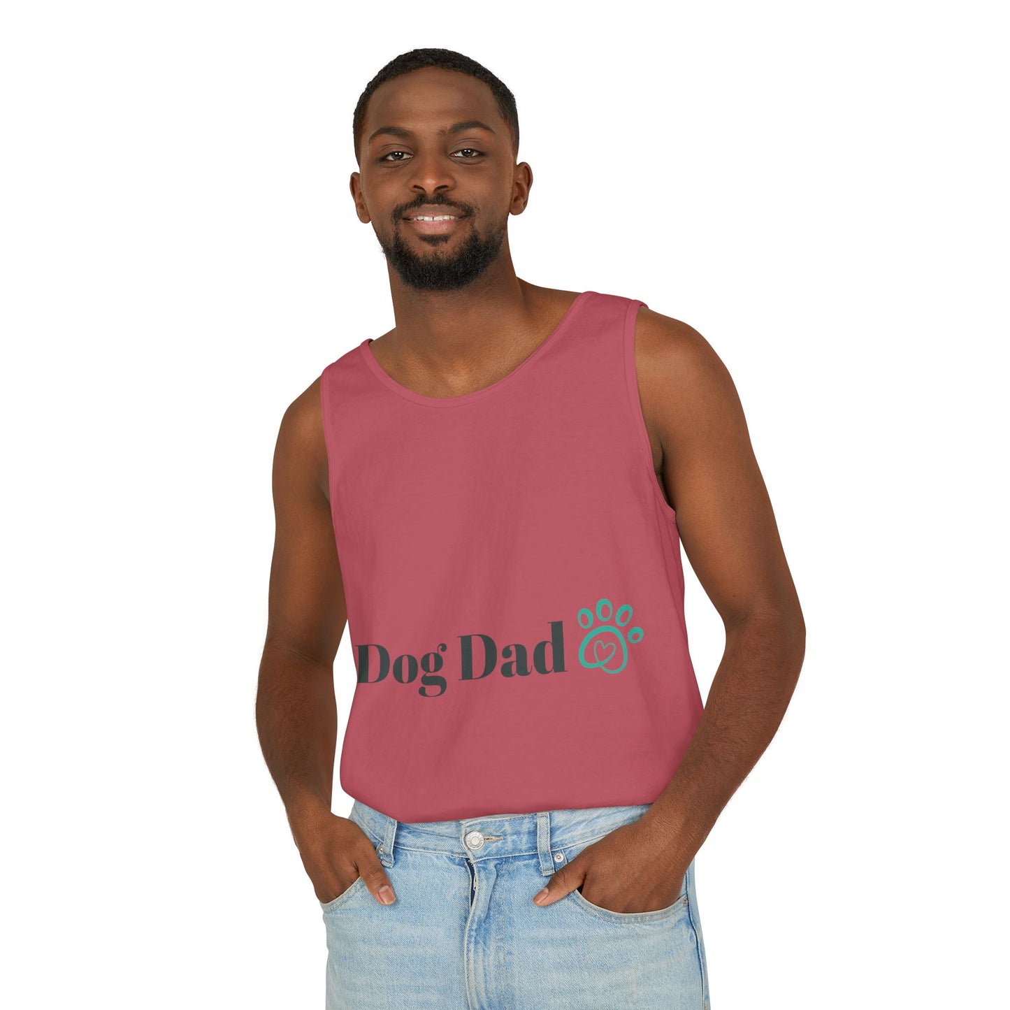 Dog Dad Man Garment-Dyed Tank Top - Perfect Gift for Pet Lovers