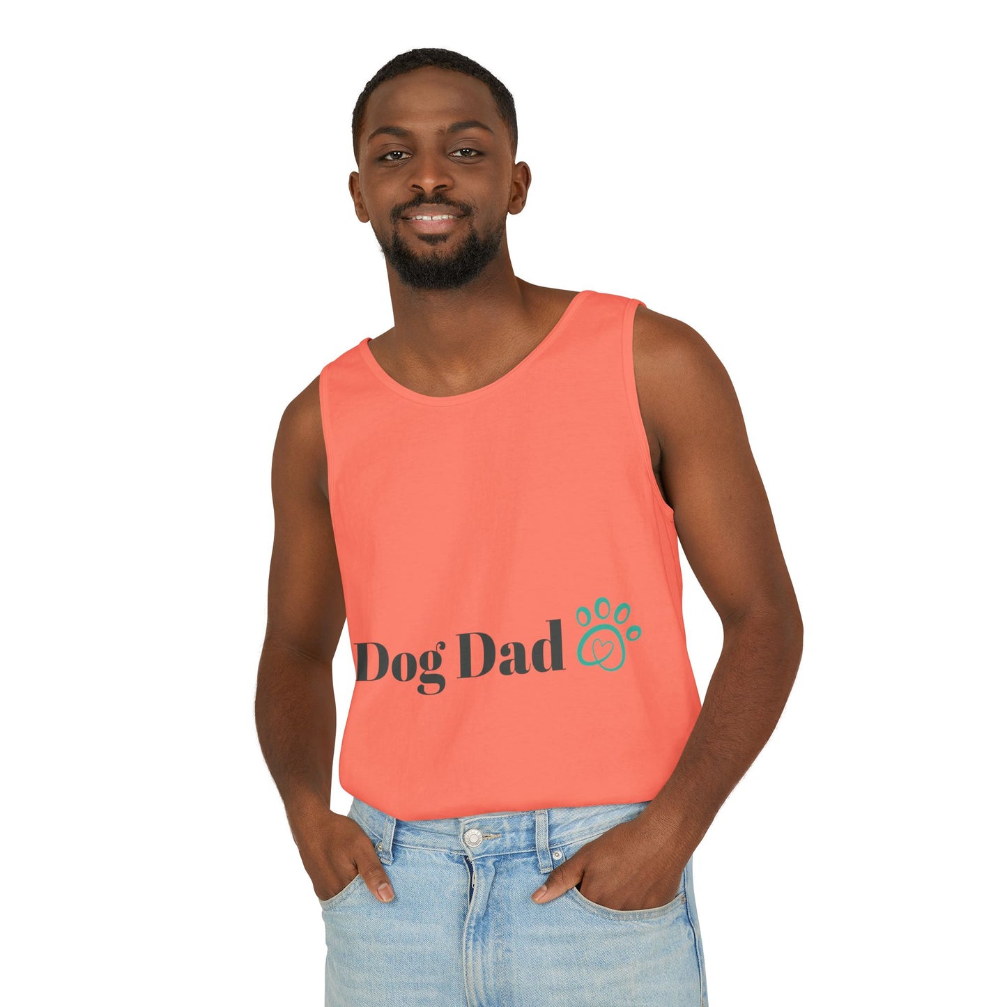 Dog Dad Man Garment-Dyed Tank Top - Perfect Gift for Pet Lovers
