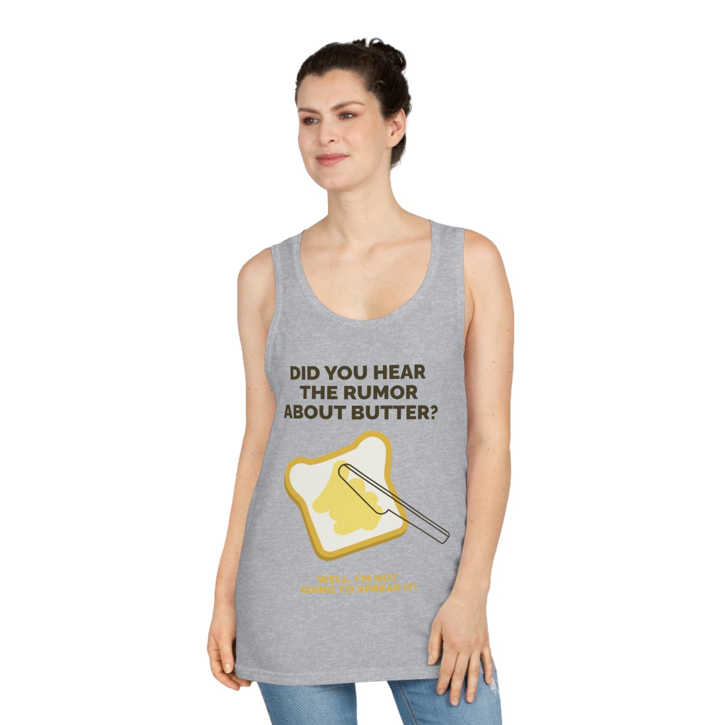 Funny Unisex Softstyle Tank Top - "Did You Hear the Rumor About Butter?"