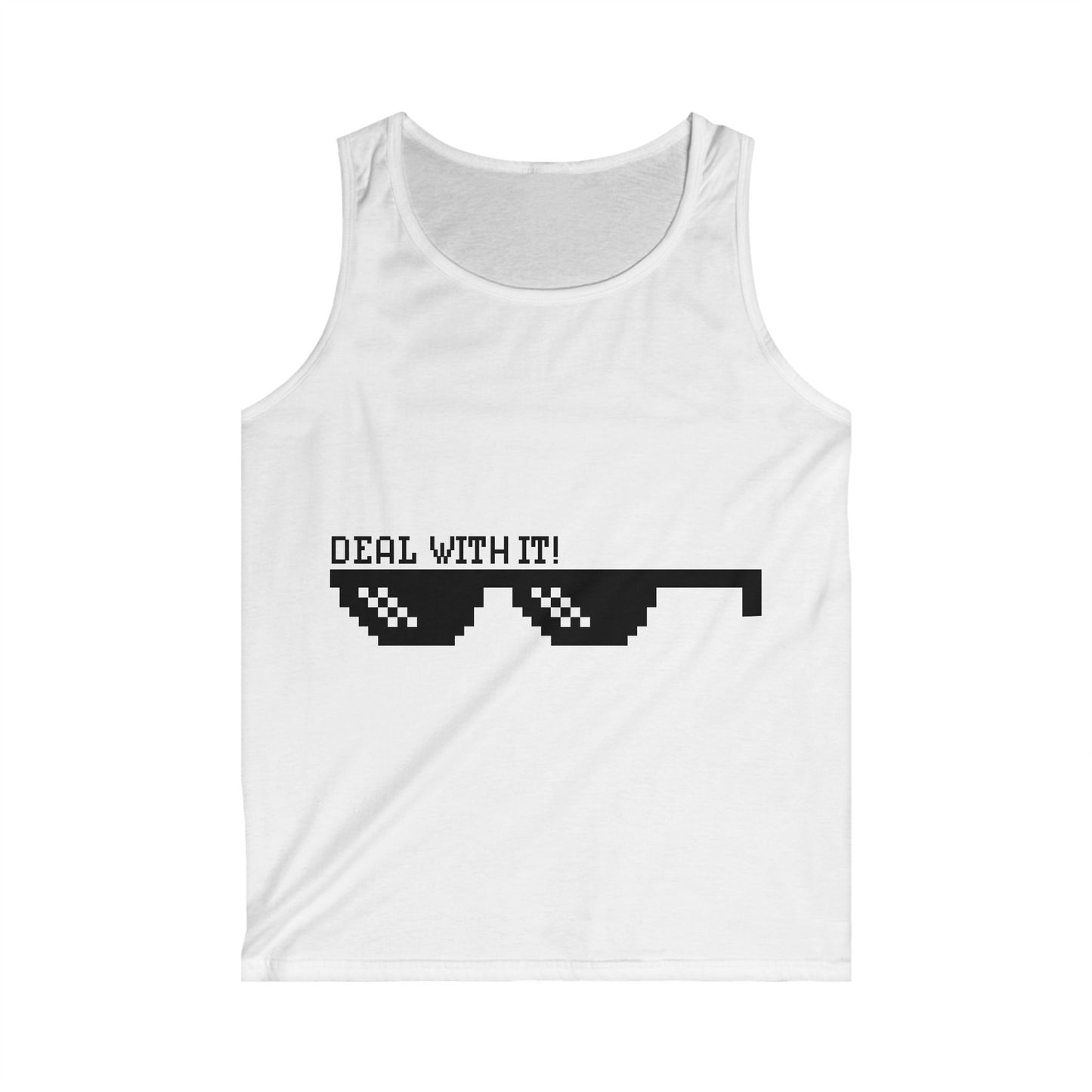 Men's Softstyle Tank Top - 'Deal With It!' Graphic Tees for Casual Wear
