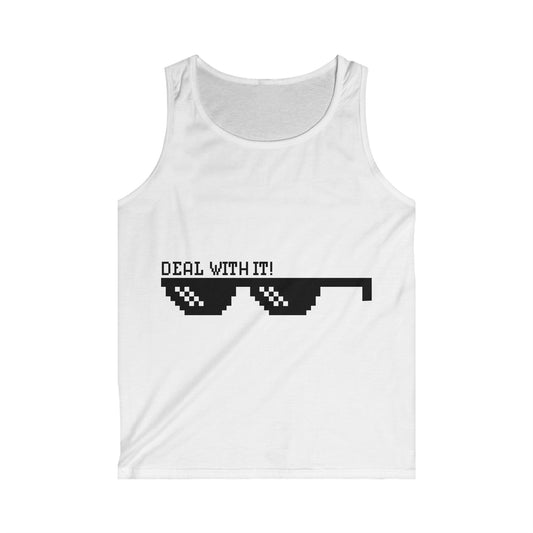 Men's Softstyle Tank Top - 'Deal With It!' Graphic Tees for Casual Wear
