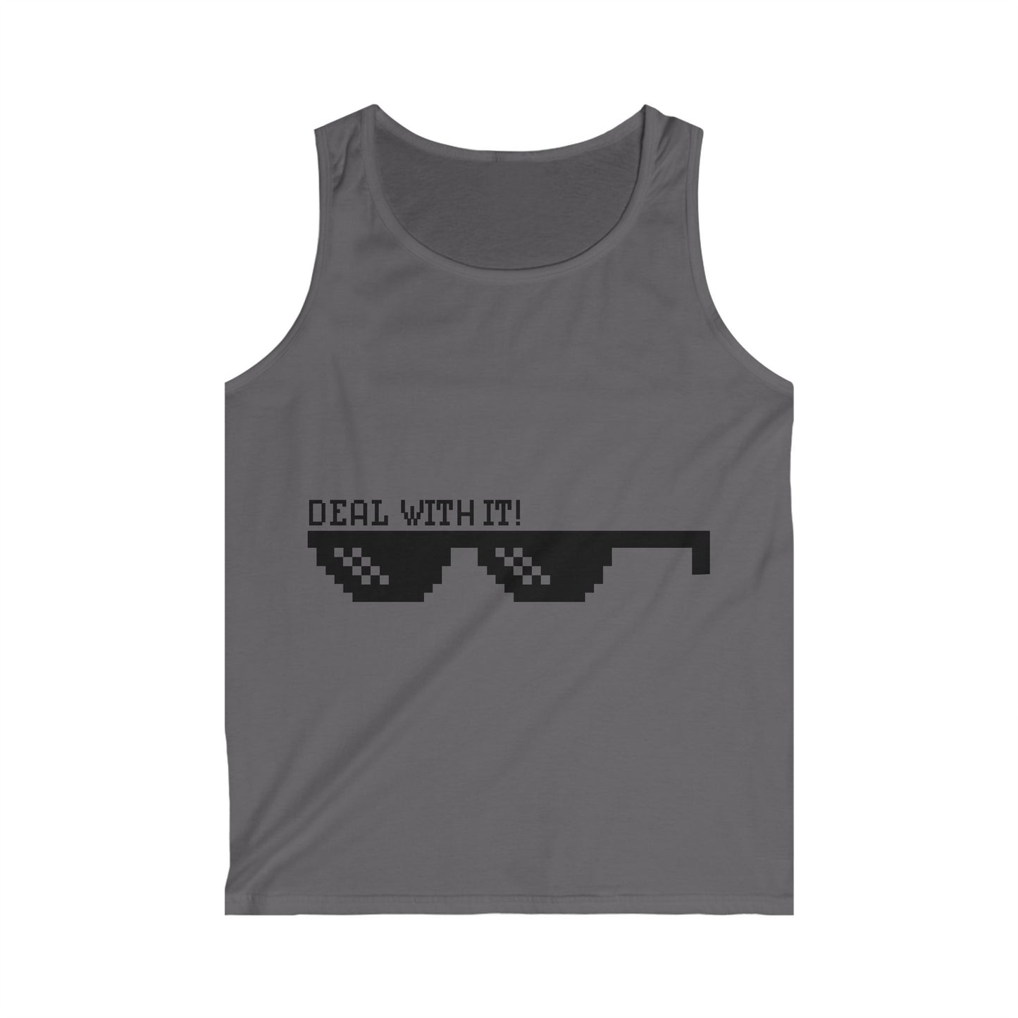 Men's Softstyle Tank Top - 'Deal With It!' Graphic Tees for Casual Wear