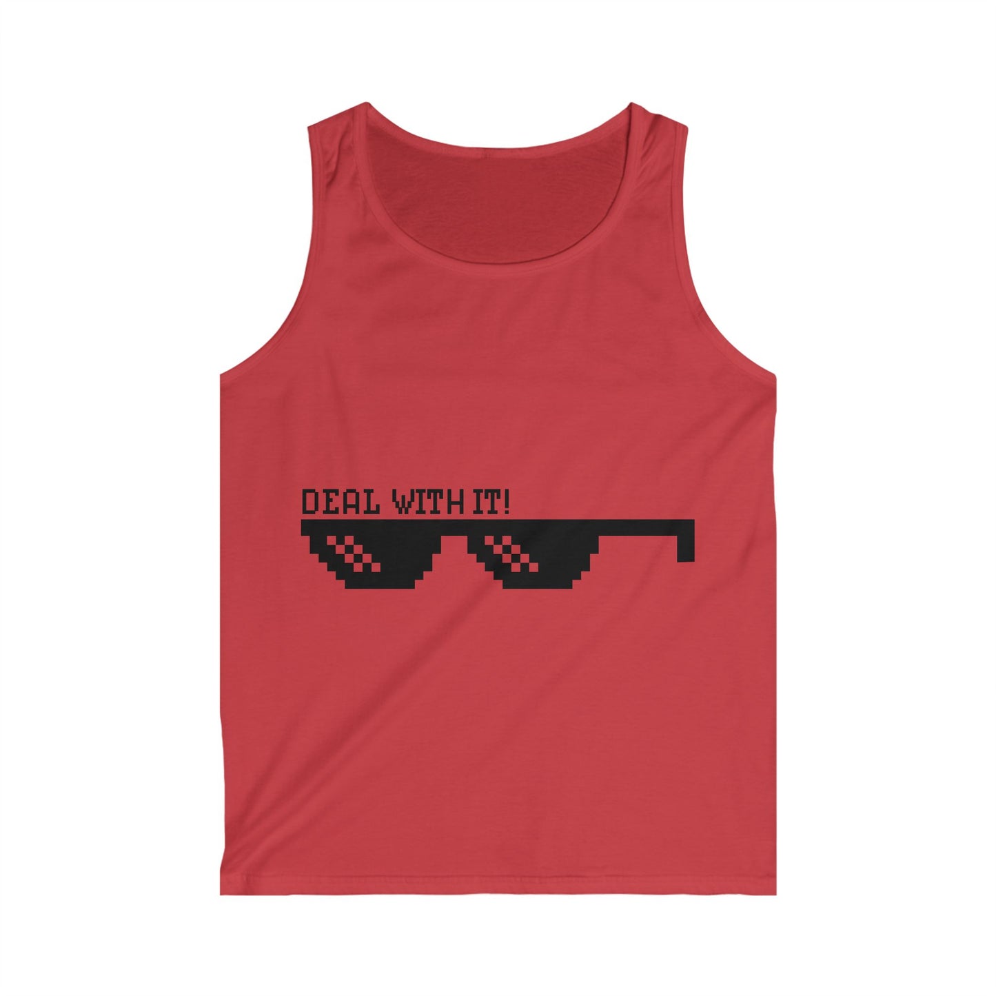 Men's Softstyle Tank Top - 'Deal With It!' Graphic Tees for Casual Wear