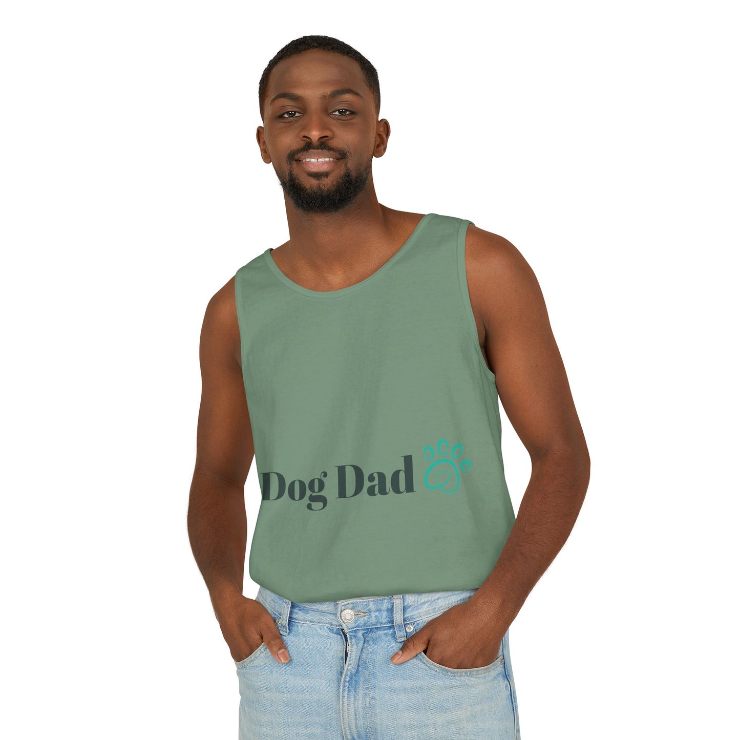 Dog Dad Man Garment-Dyed Tank Top - Perfect Gift for Pet Lovers