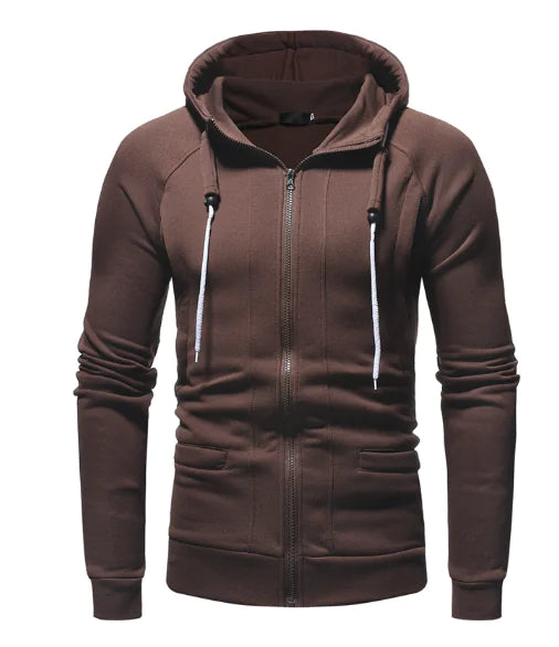 Hooded Cardigan Sweatshirt with Multiple Pockets